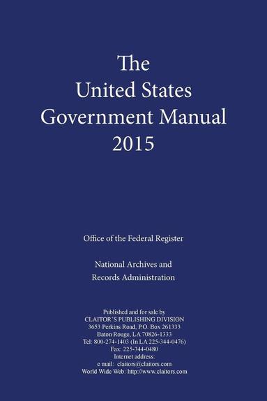 bokomslag United States Government Manual