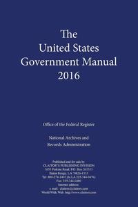 bokomslag United States Government Manual (2016)