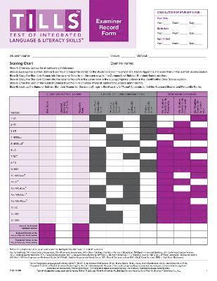 Test of Integrated Language and Literacy Skills (TILLS) Examiner Record Form 1