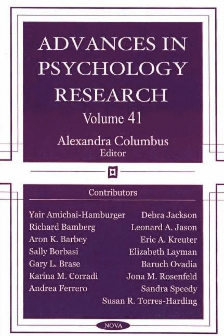 Advances in Psychology Research