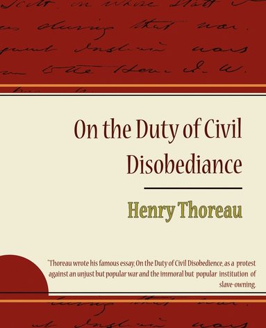 Thoreau Henry Thoreau, Henry Thoreau - On the Duty of Civil Disobediance - Henry Thoreau, Häftad
