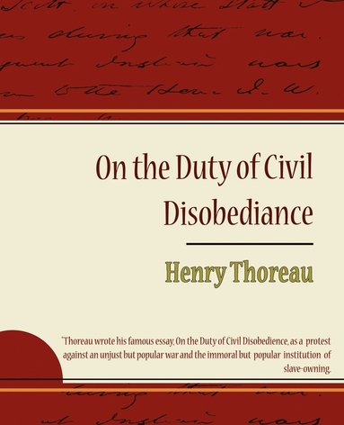 bokomslag On the Duty of Civil Disobediance - Henry Thoreau