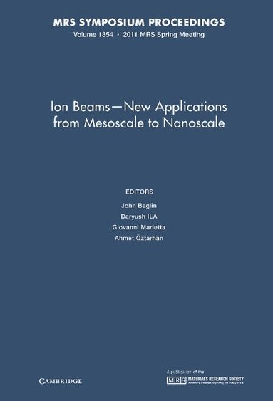 bokomslag Ion Beams - New Applications from Mesoscale to Nanoscale: Volume 1354