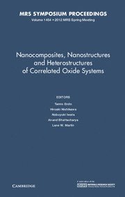 Nanocomposites, Nanostructures and Heterostructures of Correlated Oxide Systems: Volume 1454