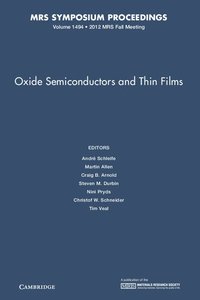 bokomslag Oxide Semiconductors and Thin Films: Volume 1494