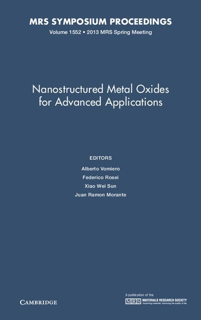 Alberto Vomiero, Federico Rosei, Xiao Wei Sun, Juan Ramon Morante - Nanostructured Metal Oxides for Advanced Applications: Volume 1552, Inbunden