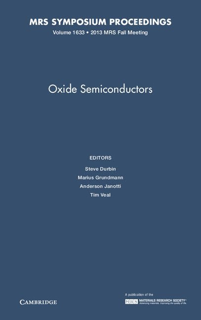 Steve Durbin, Marius Grundmann, Anderson Janotti, Tim Veal - Oxide Semiconductors: Volume 1633, Inbunden