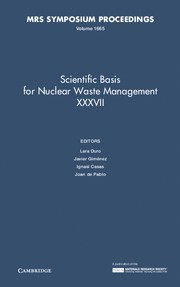bokomslag Scientific Basis for Nuclear Waste Management XXXVII