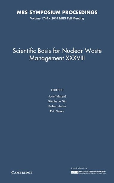 bokomslag Scientific Basis for Nuclear Waste Management XXXVIII: Volume 1744