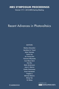 bokomslag Recent Advances in Photovoltaics: Volume 1771