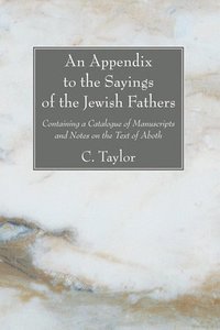 bokomslag An Appendix to the Sayings of the Jewish Fathers