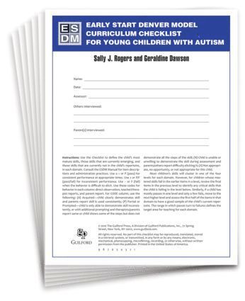 Sally J. Rogers, Geraldine Dawson, United States) Rogers, Sally J. (University of California, United States) Dawson, Geraldine (Duke University, Sally J Rogers - Early Start Denver Model Curriculum Checklist for Young Children with Autism, First Edition, Set of 15 Checklists, Each a 16-Page Two-Color Booklet, Häftad