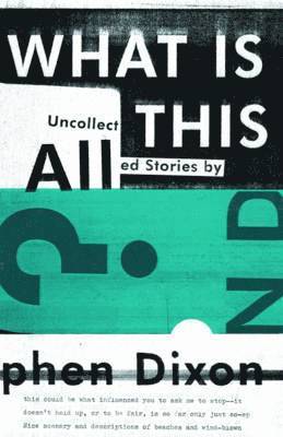 Stephen Dixon - What Is All This?, Häftad