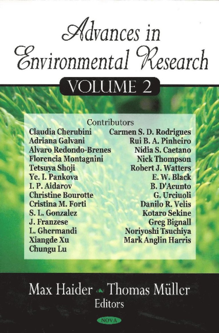 Max Haider, Thomas Müller, Thomas Muller - Advances in Environmental Research, Inbunden