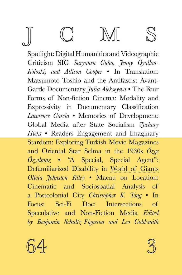 Journal of Cinema and Media Studies (Volume 64, Issue 3)