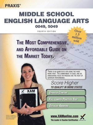 bokomslag Praxis Middle School English Language Arts 0049, 5049 Teacher Certification Study Guide Test Prep