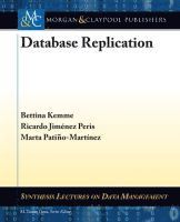 Bettina Kemme, Ricardo Jimenez-Peris, Marta Patino-Martinez - Database Replication, Häftad
