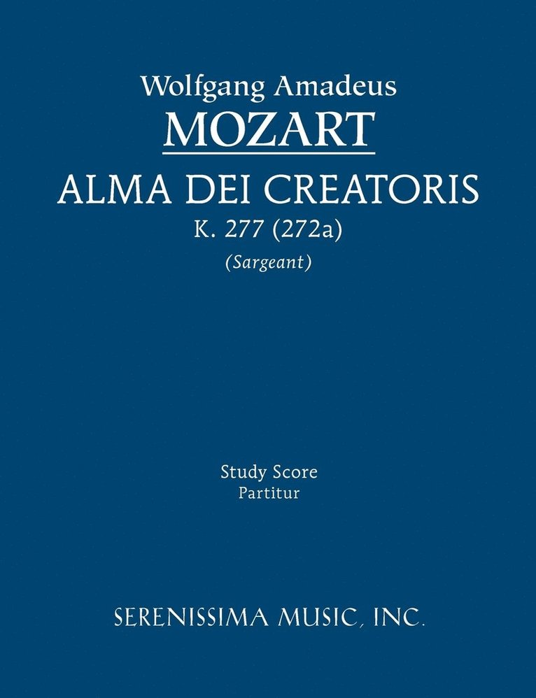 Alma Dei creatoris, K.277 / 272a 1