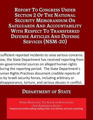 Department of State, Department Of State - Report to Congress ... (NSM-20), Häftad