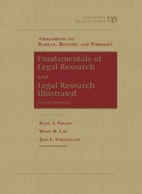 bokomslag Assignments to Barkan, Bintliff and Whisner's Fundamentals of Legal Research, 10th and Legal Research Illustrated