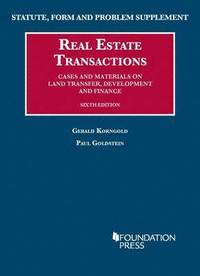 bokomslag Statute, Form and Problem Supplement to Real Estate Transactions