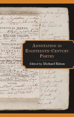 Annotation in Eighteenth-Century Poetry 1