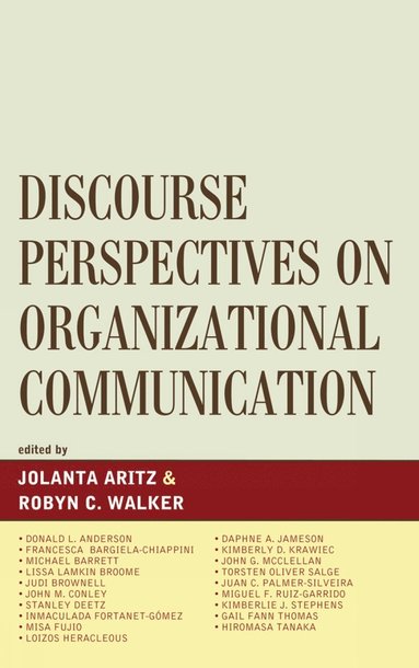 bokomslag Discourse Perspectives on Organizational Communication