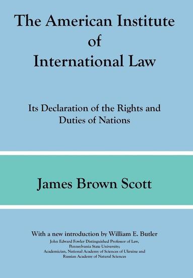 bokomslag American Institute of International Law