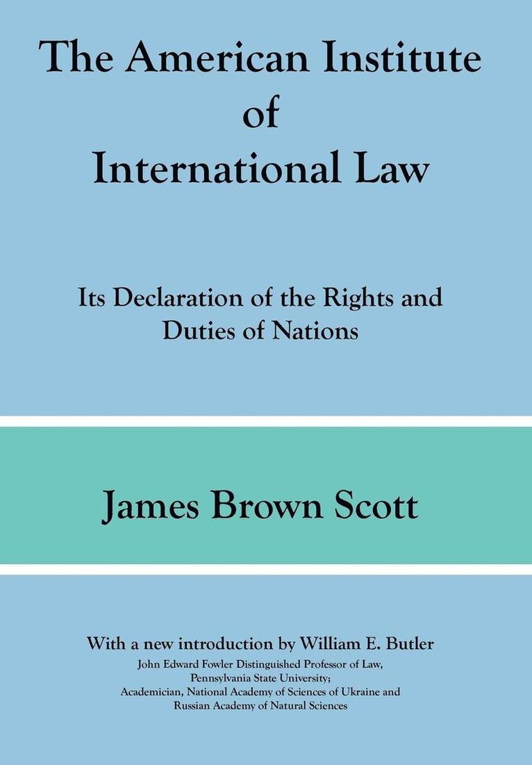 The American Institute of International Law 1