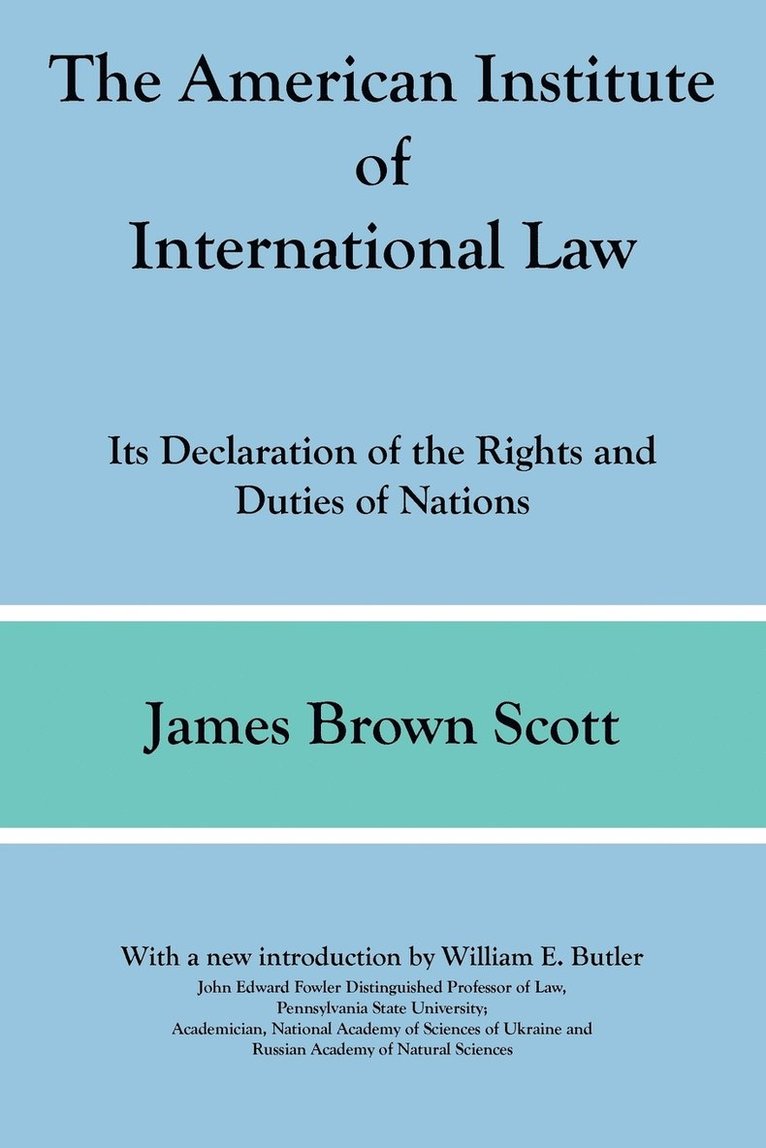 The American Institute of International Law 1