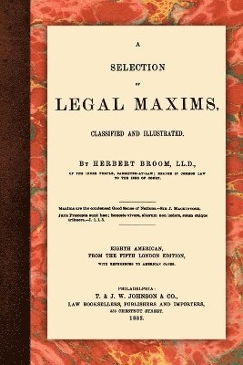 bokomslag A Selection of Legal Maxims