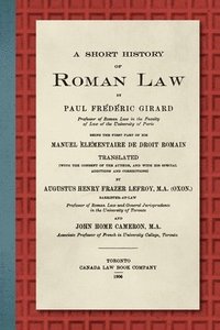 bokomslag A Short History of Roman Law [1906]