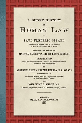bokomslag Short History of Roman Law [1906]