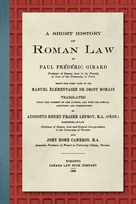 A Short History of Roman Law [1906] 1