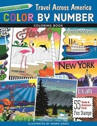 bokomslag Color by number travel across america coloring book - 55 fun state & nation