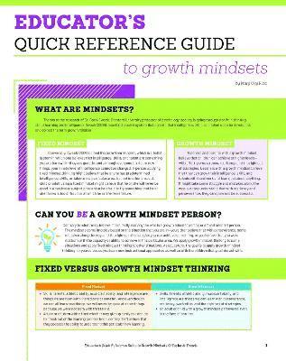 bokomslag Educator's Quick Reference Guide to Growth Mindsets