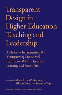 bokomslag Transparent Design in Higher Education Teaching and Leadership