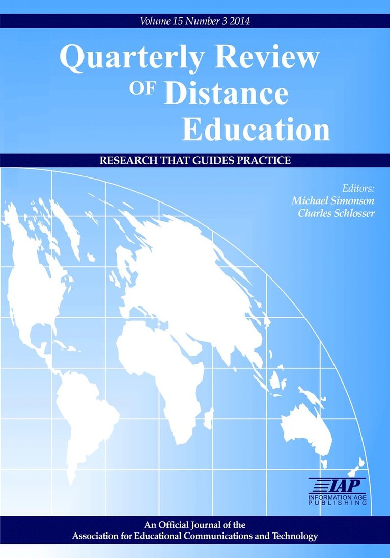 Michael Simonson, Charles Schlosser, Michael (Nova Southeastern University) Simonson - Quarterly Review of Distance Education Vol 15 Issue 3, Häftad