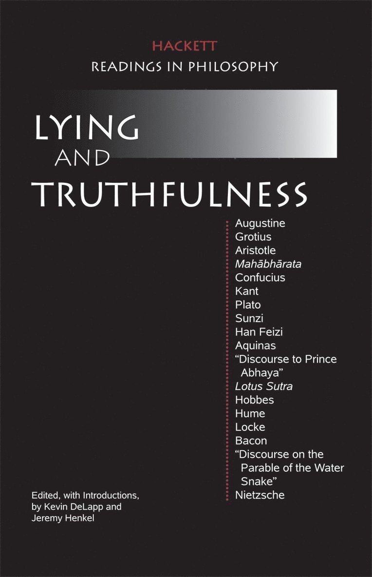 Kevin DeLapp, Jeremy Henkel - Lying and Truthfulness, Inbunden