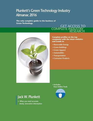 bokomslag Plunkett's Green Technology Industry Almanac 2016