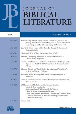 bokomslag Journal of Biblical Literature 140.4 (2021)