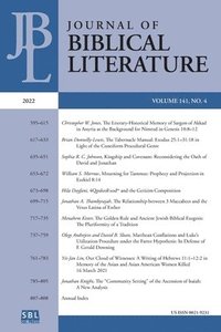 bokomslag Journal of Biblical Literature 141.4 (2022)
