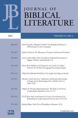 bokomslag Journal of Biblical Literature 141.3 (2022)
