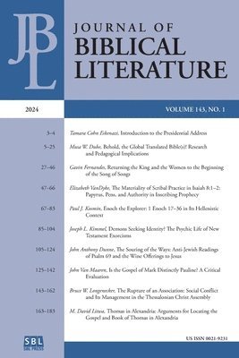Susan E Hylen - Journal of Biblical Literature 143.1 (2024), Häftad