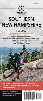 bokomslag Southern New Hampshire Trail Map: Mount Monadnock, Mount Sunapee and Pillsbury State Parks, Mount Cardigan, and Belknap Range