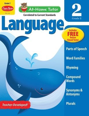 bokomslag Language Skills, Grade 2 Workbook: At-Home Tutor, Nouns, Verbs, Adjectives, Parts of Speech, Word Families