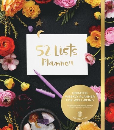 bokomslag 52 Lists Planner Undated 12-month Monthly/Weekly Spiralbound Planner with Pockets (Black Floral)