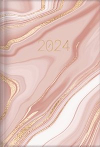 bokomslag 2024 Agenda - Tesoros de Sabiduría - Mármol Rosa: Con Un Pensamiento Motivador O Un Versículo de la Biblia Para Cada Día del Año