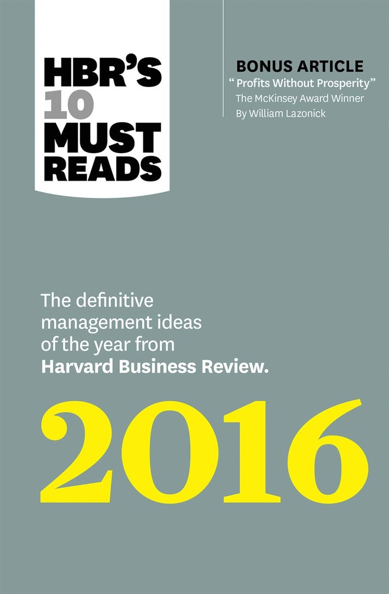 HBR's 10 Must Reads 2016 1