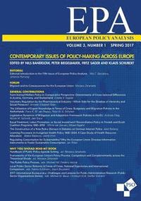 bokomslag European Policy Analysis: Volume 3, Number 1, Spring 2017: Contemporary Issues of Policy-Making Across Europe
